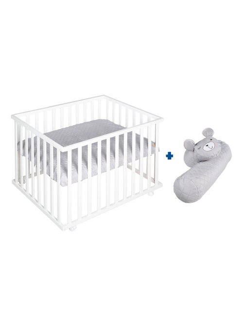 Box per bambini mobile in legno con tappeto impermeabile e cuscino paracolpi "Roba Style" - Kiabi