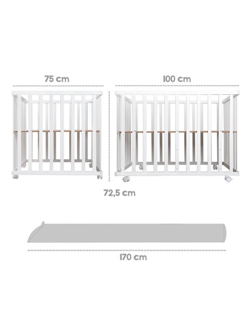 Box per bambini mobile in legno con tappeto impermeabile e cuscino paracolpi "Roba Style" - Kiabi