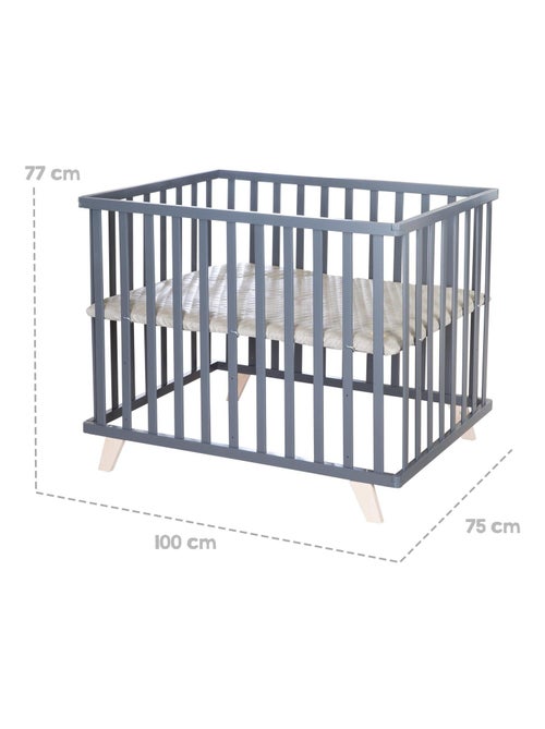 Box per bambini mobile in legno con tappeto trapuntato in pelle vegana – ROBA "Luxe" - Kiabi