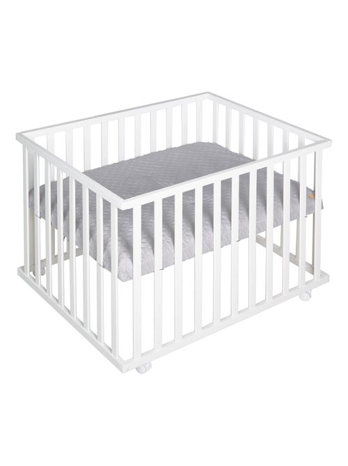 Box per bambini rettangolare in legno con tappeto impermeabile + ruote – "Roba Style" - Kiabi