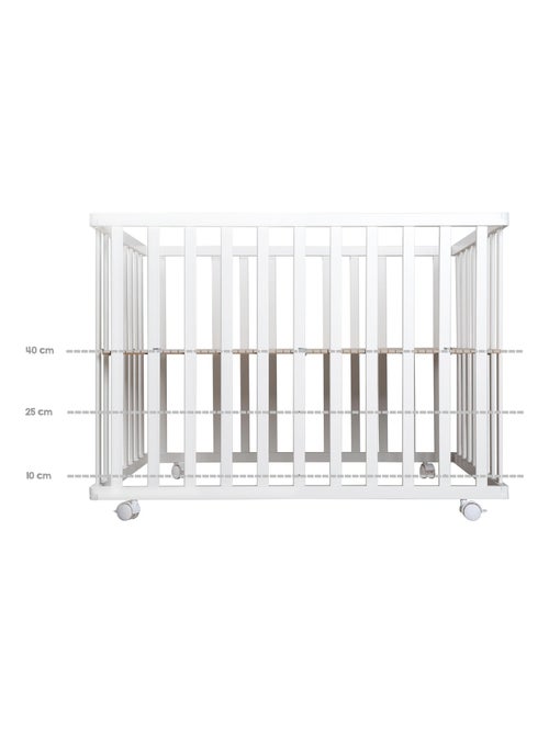 Box per bambini rettangolare in legno con tappeto impermeabile + ruote – "Roba Style" - Kiabi