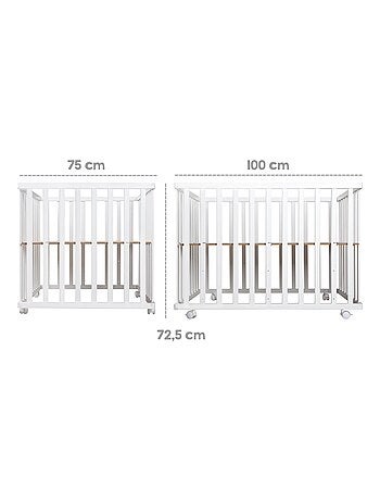 Box per bambini rettangolare in legno con tappeto impermeabile + ruote – "Roba Style