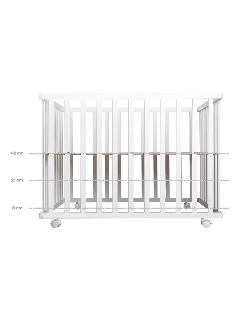 Box per bambini rettangolare in legno con tappeto impermeabile + ruote – "Roba Style" Bianco Verde chiaro - Kiabi