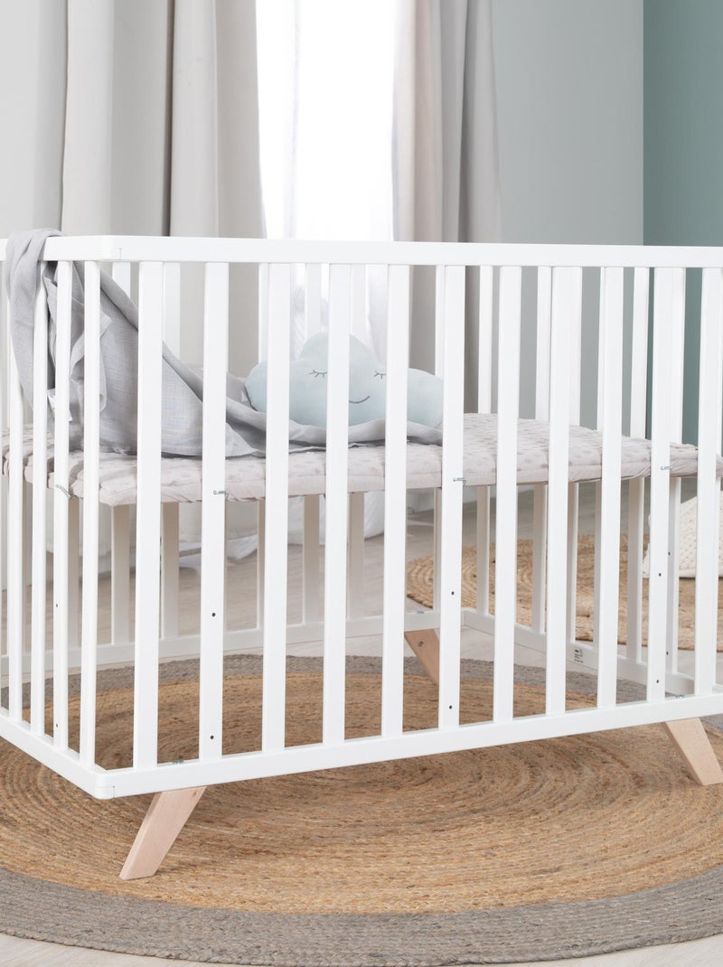 Box per bambini rettangolare in legno massello con tappeto in cotone bio "Roba Lil Planet" Marrone chiaro - Kiabi