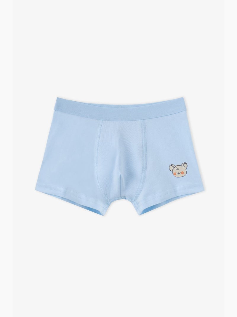 Boxer bambino cute animals in cotone penti Blu cielo - Kiabi