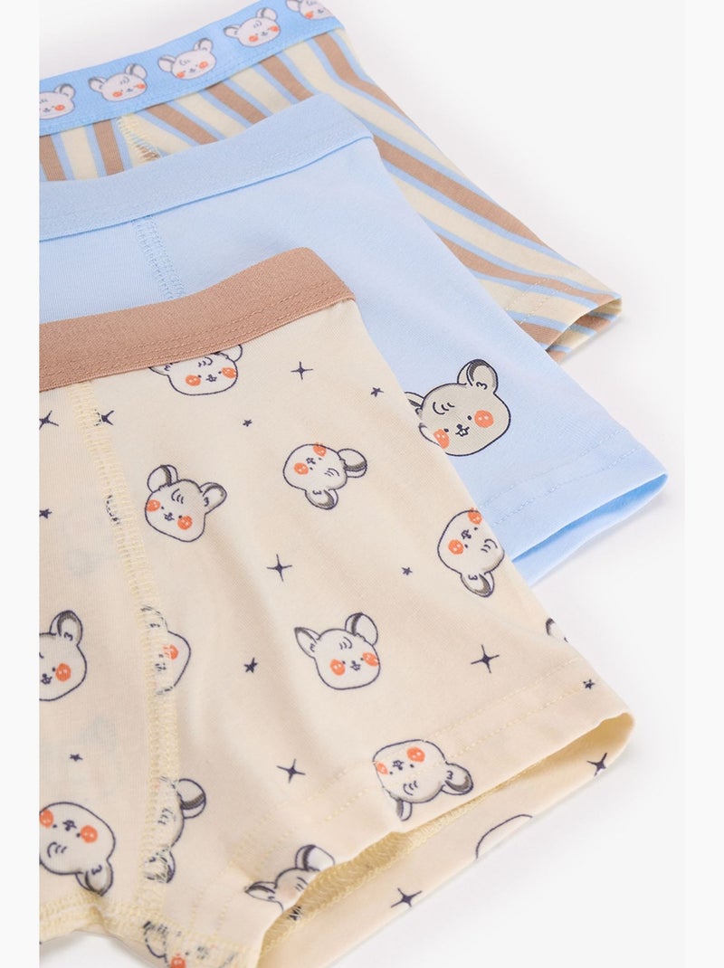Boxer bambino cute animals in cotone penti Blu cielo - Kiabi