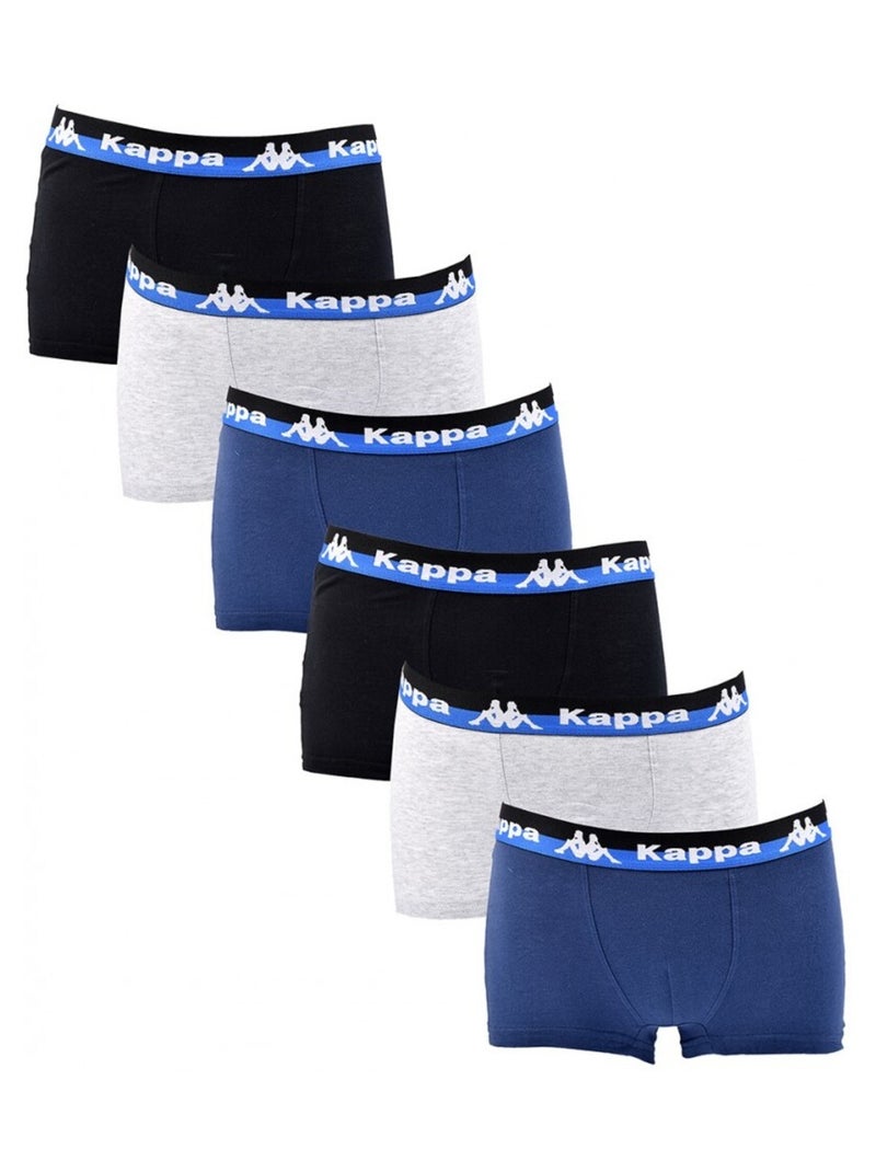 Boxer Bambino KAPPA - Confezione da 6 Nero Grigio Blu - Kiabi