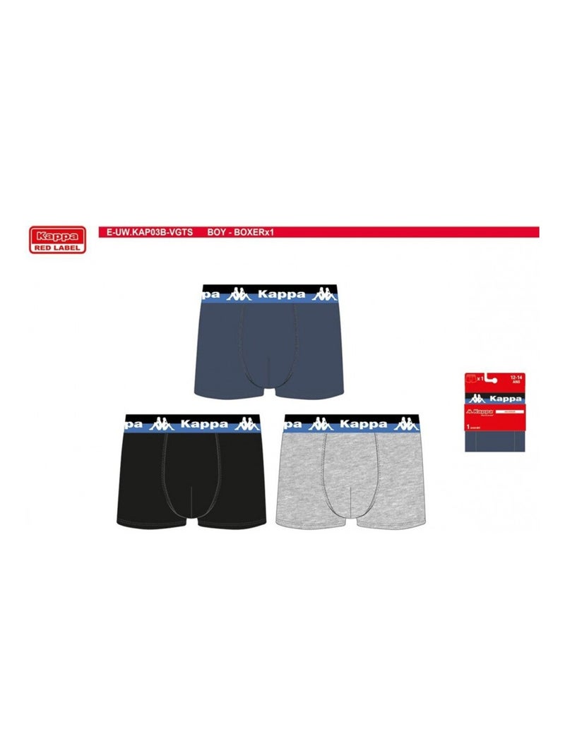 Boxer Bambino KAPPA - Confezione da 6 Nero Grigio Blu - Kiabi