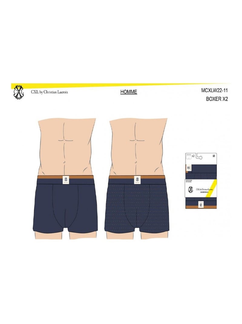 Boxer CXL BY LACROIX X2 - Confezione da 2 Blu marino - Kiabi