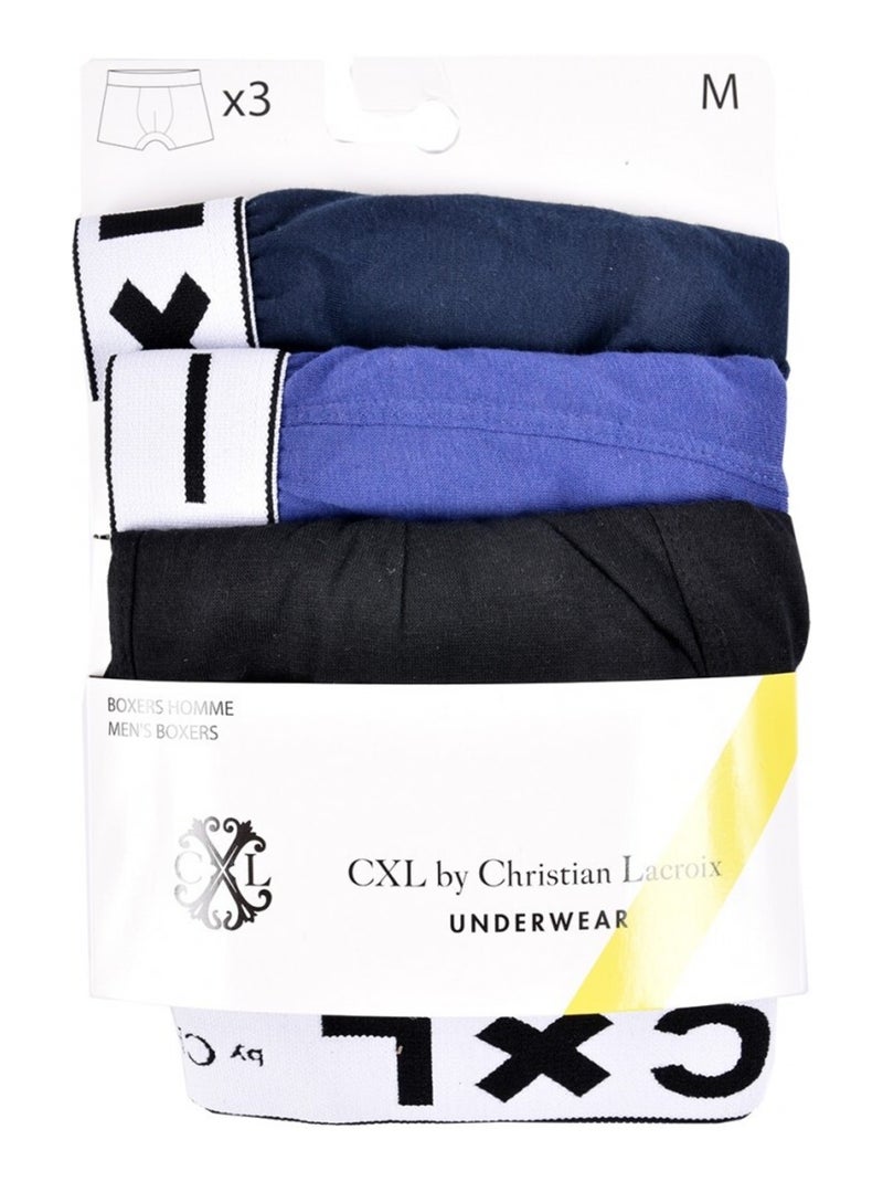 Boxer CXL BY LACROIX X3 - Confezione da 3 Nero Blu marino Blu - Kiabi