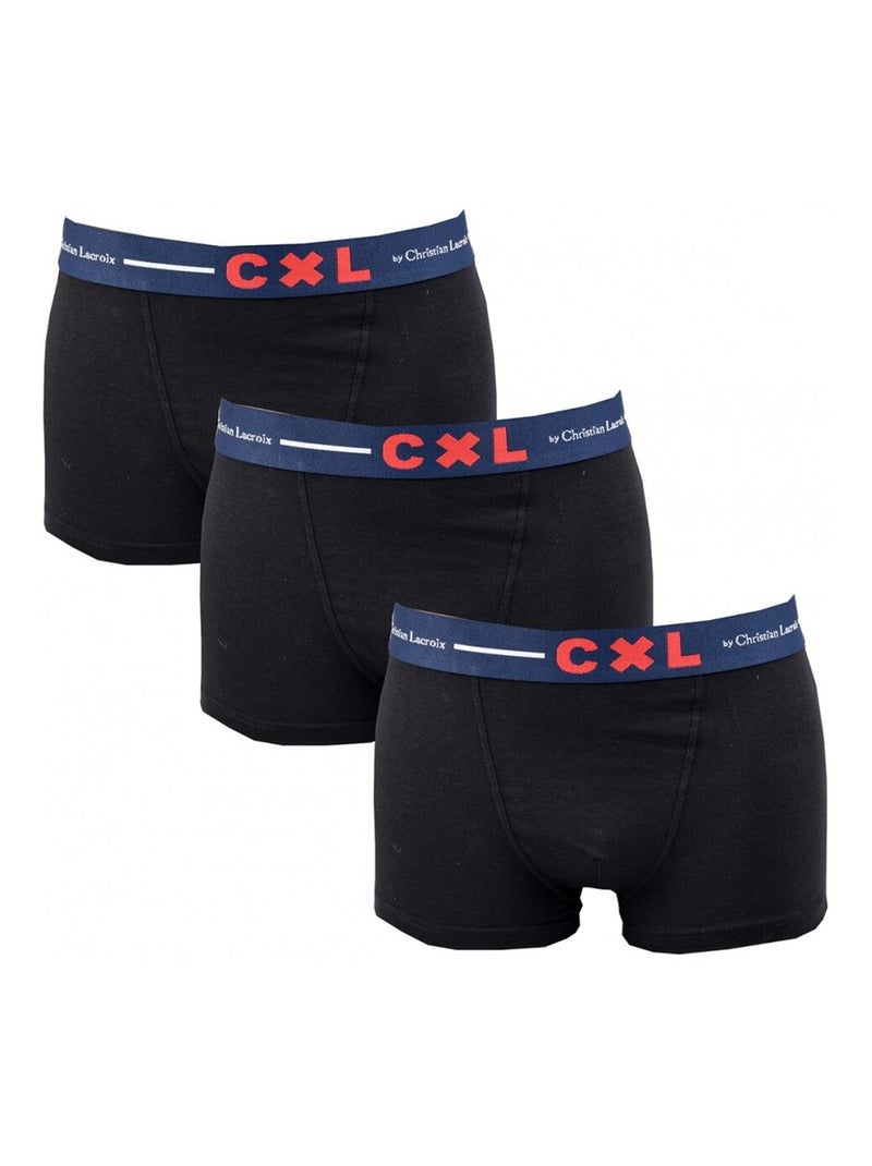 Boxer CXL BY LACROIX X3 - Confezione da 3 Nero Rosso Blu - Kiabi