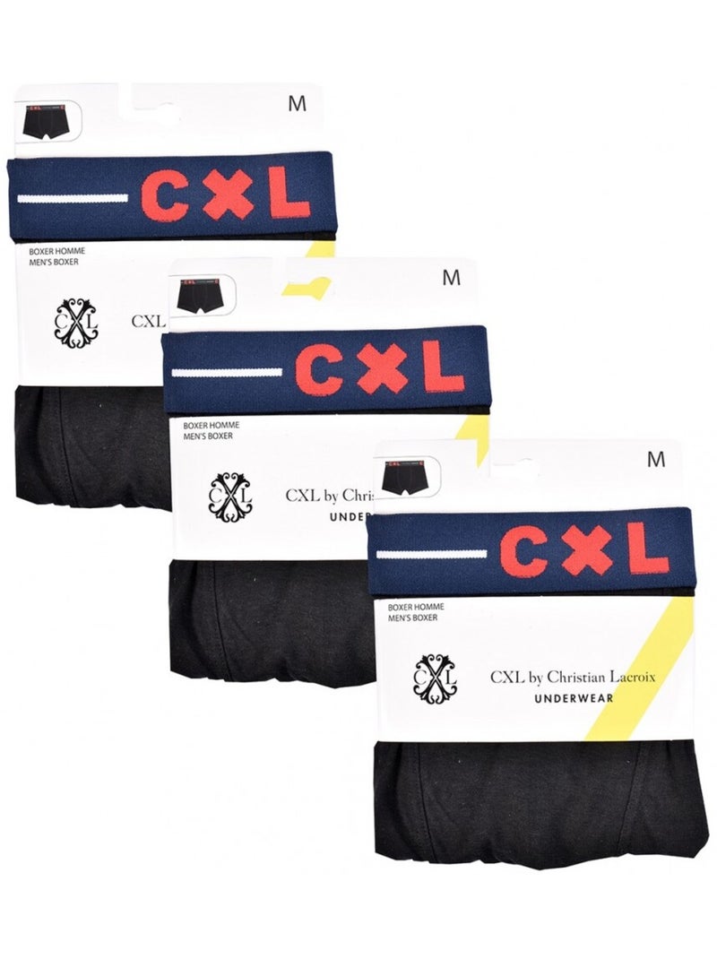 Boxer CXL BY LACROIX X3 - Confezione da 3 Nero Rosso Blu - Kiabi