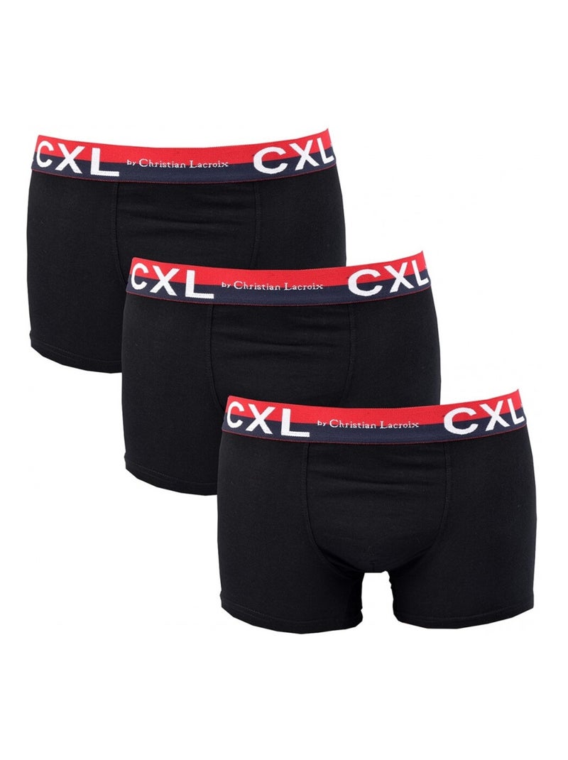 Boxer CXL BY LACROIX X3 - Confezione da 3 Nero Rosso - Kiabi