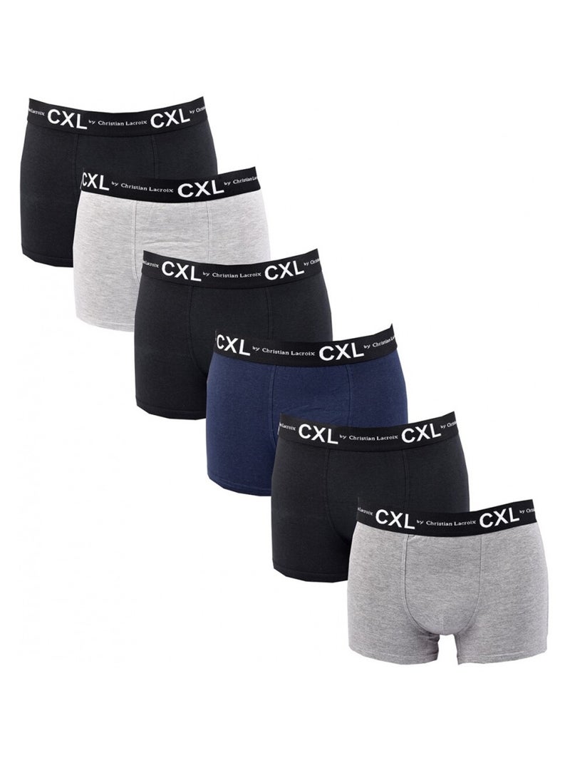 Boxer CXL BY LACROIX X6 - Confezione da 6 Nero Grigio antracite Blu - Kiabi