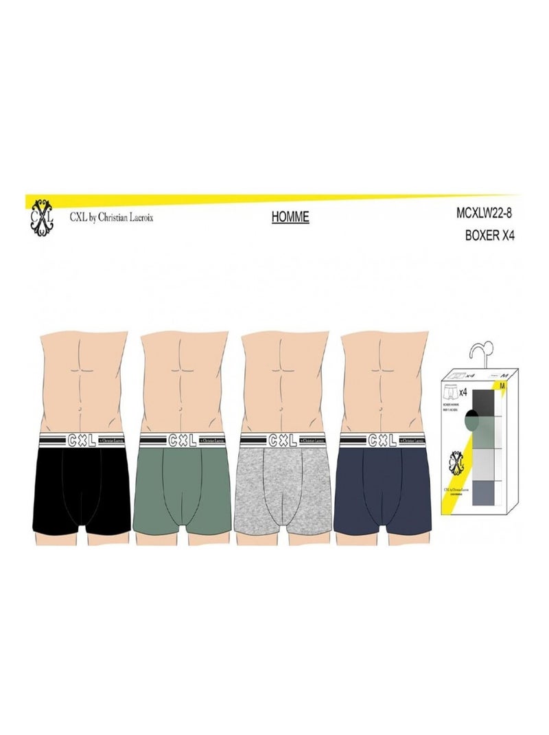 Boxer CXL BY LACROIX X8 - Confezione da 8 Nero Verde chiaro Blu - Kiabi