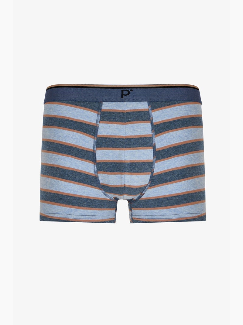 Boxer da uomo a righe a contrasto penti Grigio - Kiabi
