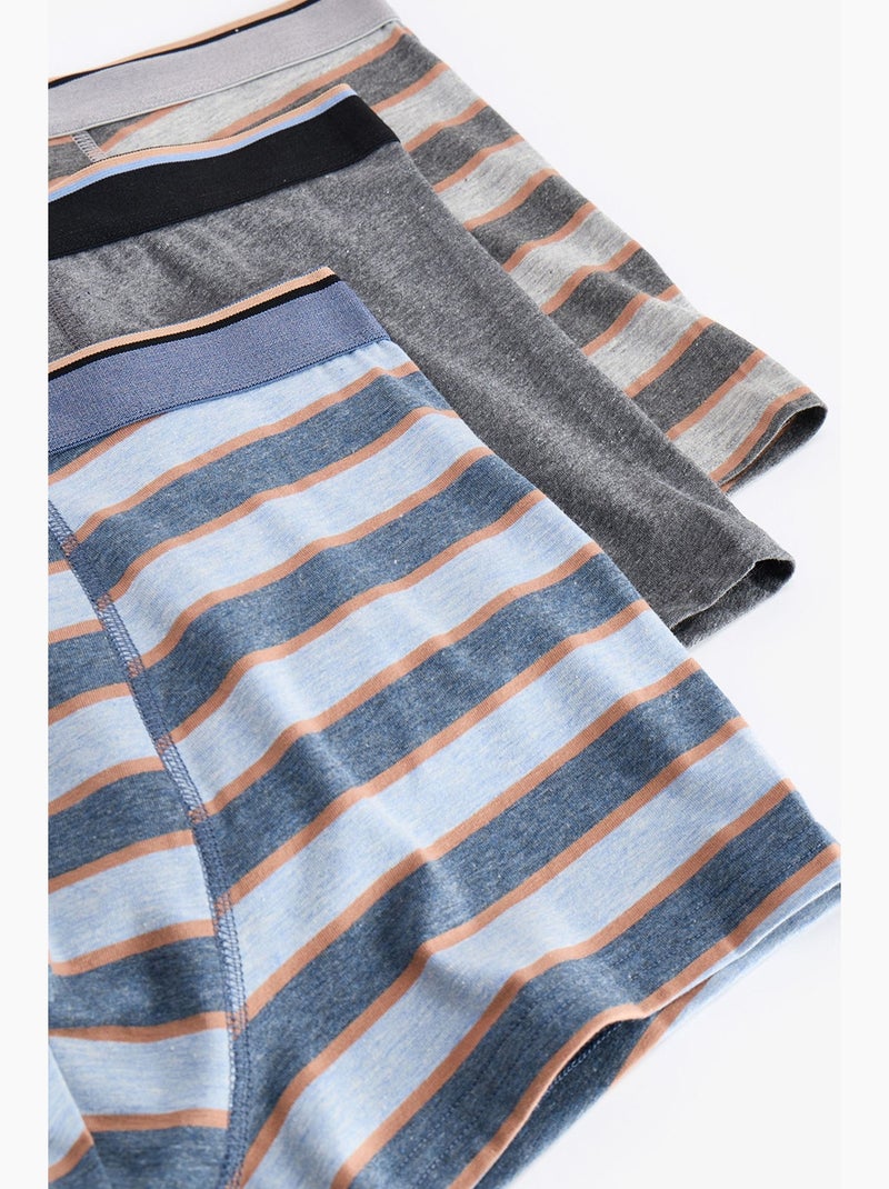 Boxer da uomo a righe a contrasto penti Grigio - Kiabi