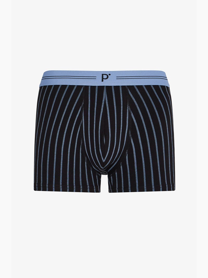 Boxer da uomo a righe penti Nero Blu Grigio - Kiabi