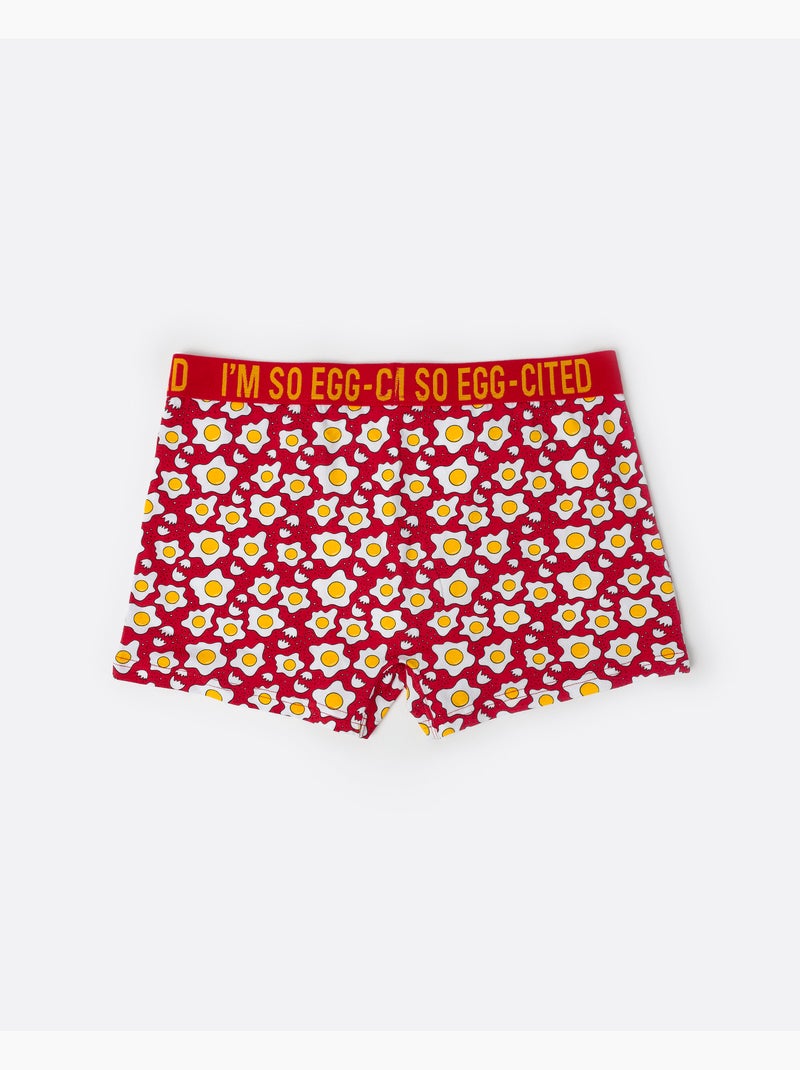Boxer da uomo ADMAS con stampa a forma di uovo Rosso - Kiabi