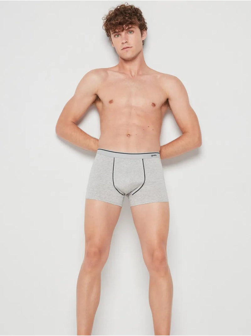 Boxer da uomo ipoallergenico Grigio melangiato - Kiabi
