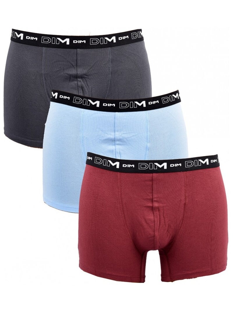 Boxer DIM Confezione da 3 Grigio bordeaux Blu - Kiabi
