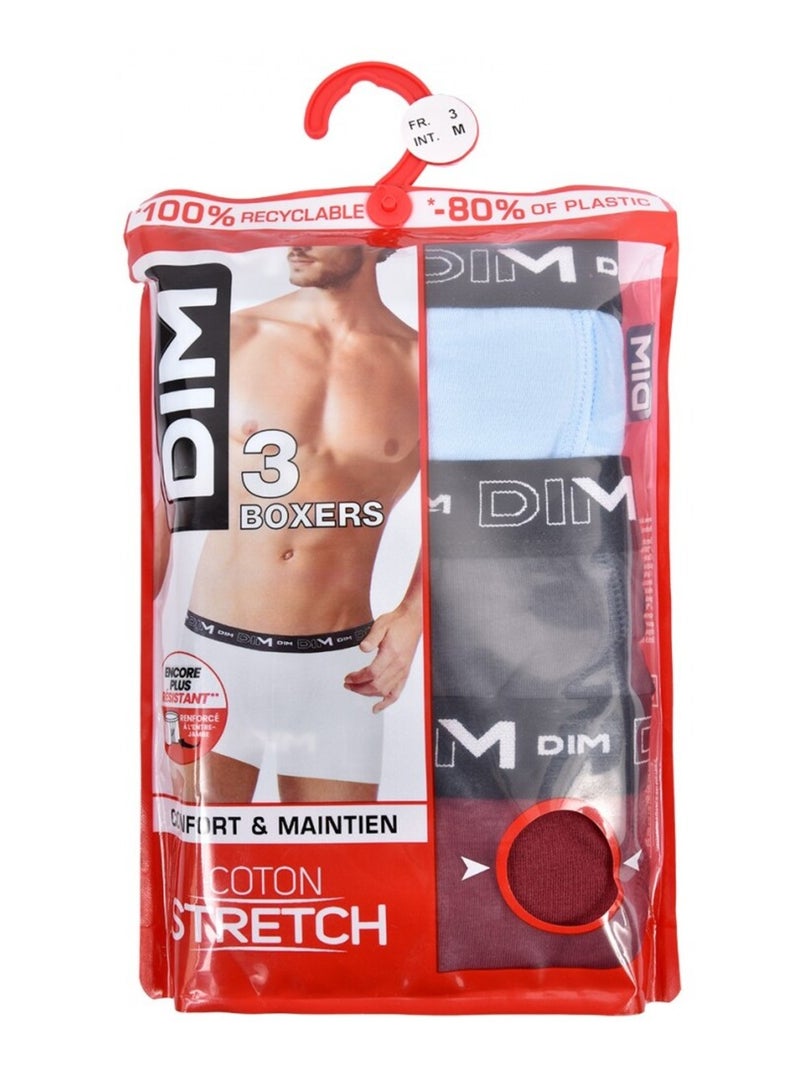 Boxer DIM Confezione da 3 Grigio bordeaux Blu - Kiabi