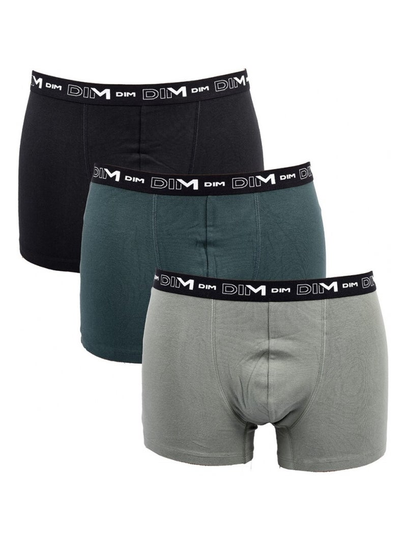 Boxer DIM Confezione da 3 Nero Verde Grigio - Kiabi