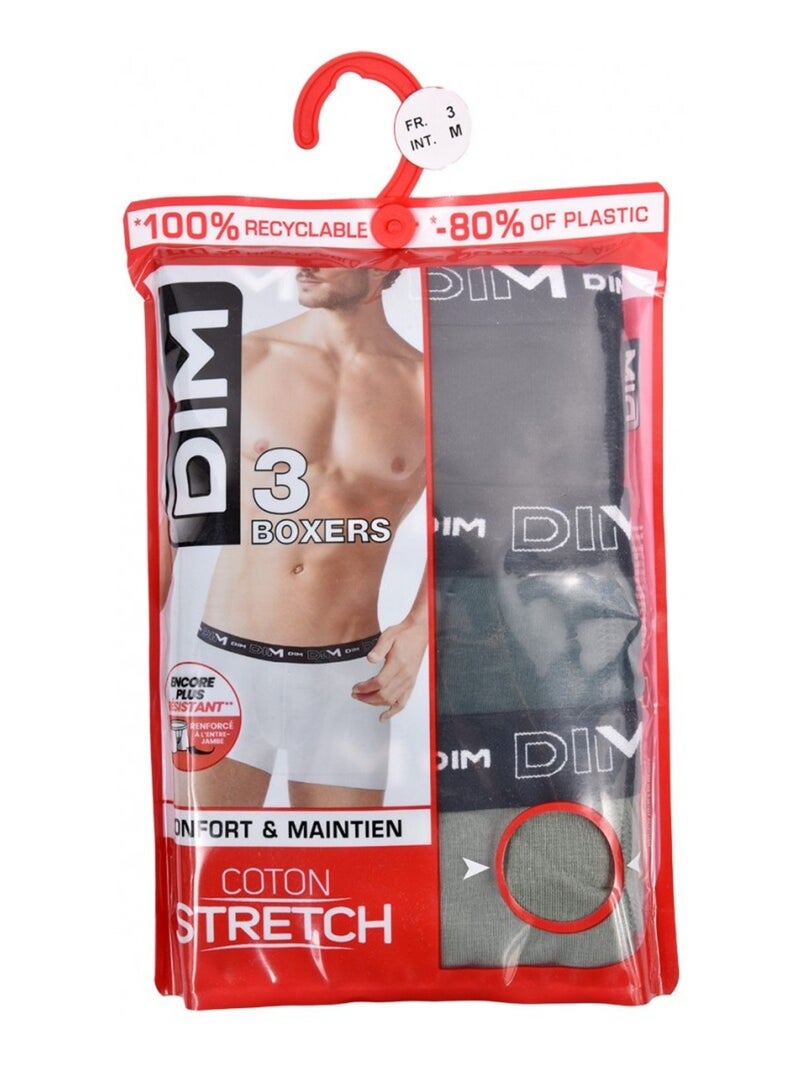 Boxer DIM Confezione da 3 Nero Verde Grigio - Kiabi