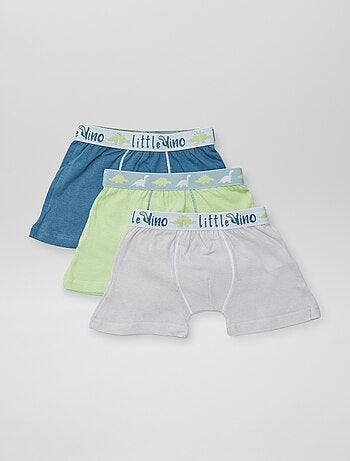 Boxer in cotone tinta unita - set di 3
