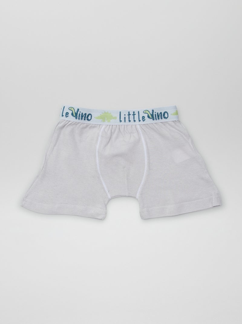 Boxer in cotone tinta unita - set di 3 BLU - Kiabi