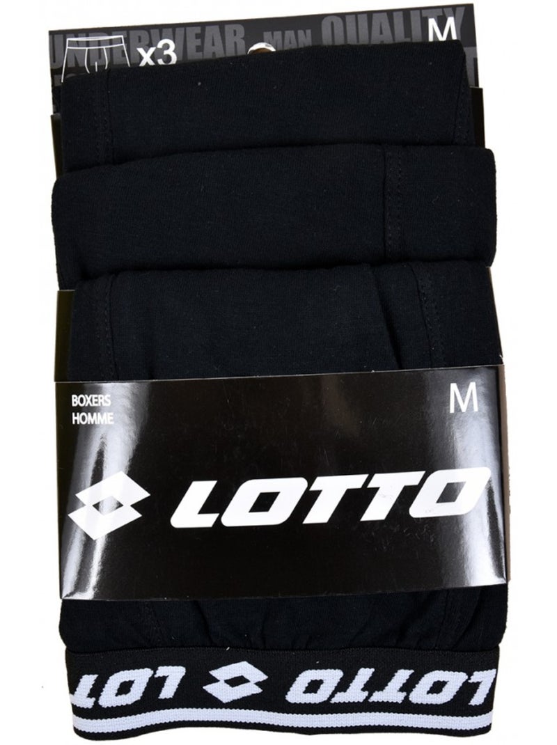 Boxer LOTTO per Uomo 100% COTONE - Confezione da 3 Nero - Kiabi