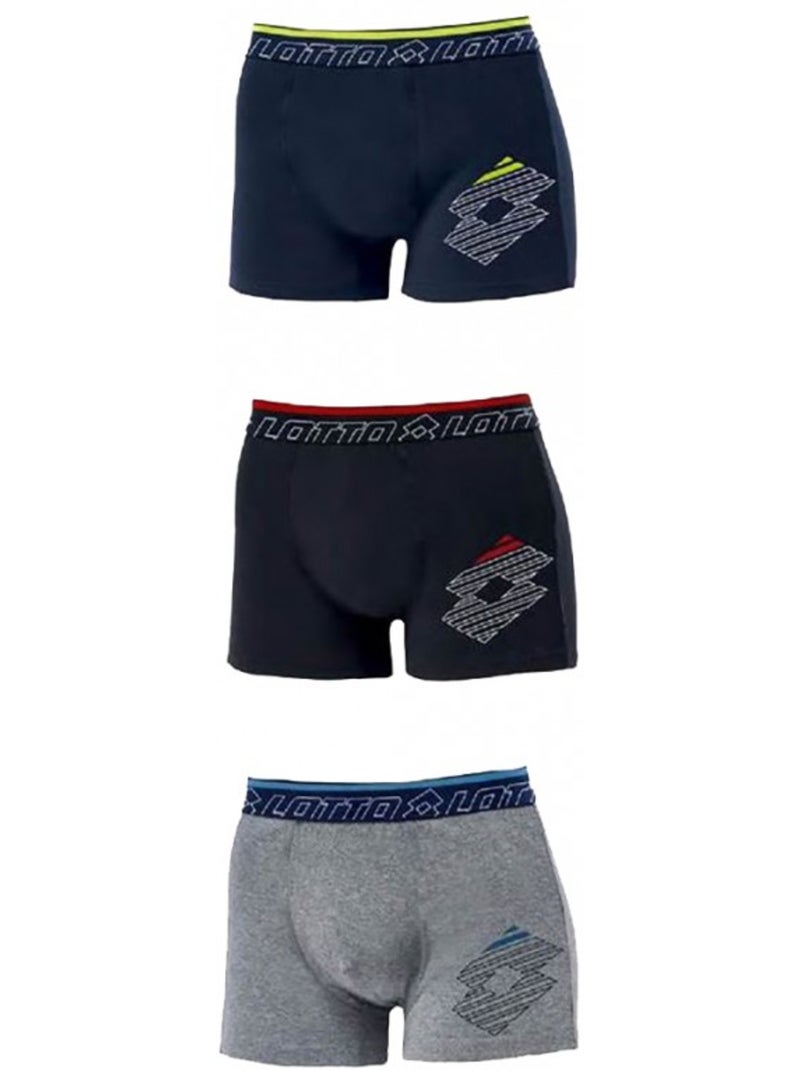 Boxer LOTTO per Uomo Qualità e Comfort - Assortimento modelli secondo arrivi - Confezione da 3 Multicolore - Kiabi
