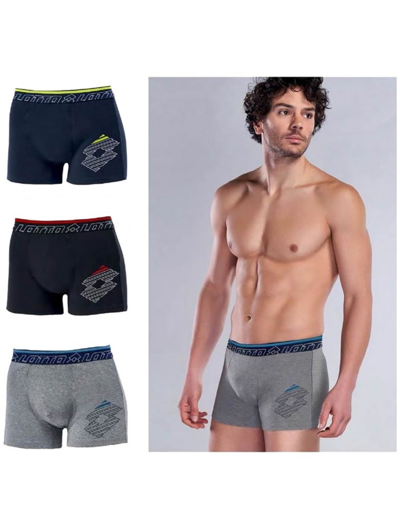 Boxer LOTTO per Uomo Qualità e Comfort - Assortimento modelli secondo arrivi - Confezione da 3 Multicolore - Kiabi