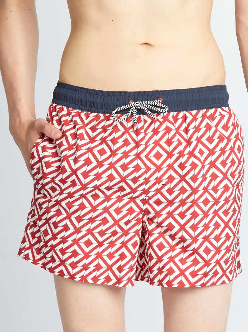Boxer mare con motivi geometrici BIANCO - Kiabi