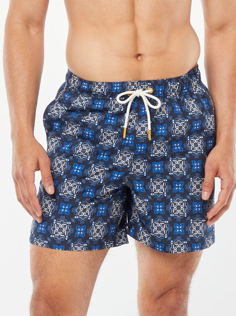 Boxer mare con motivi stencil BLU - Kiabi