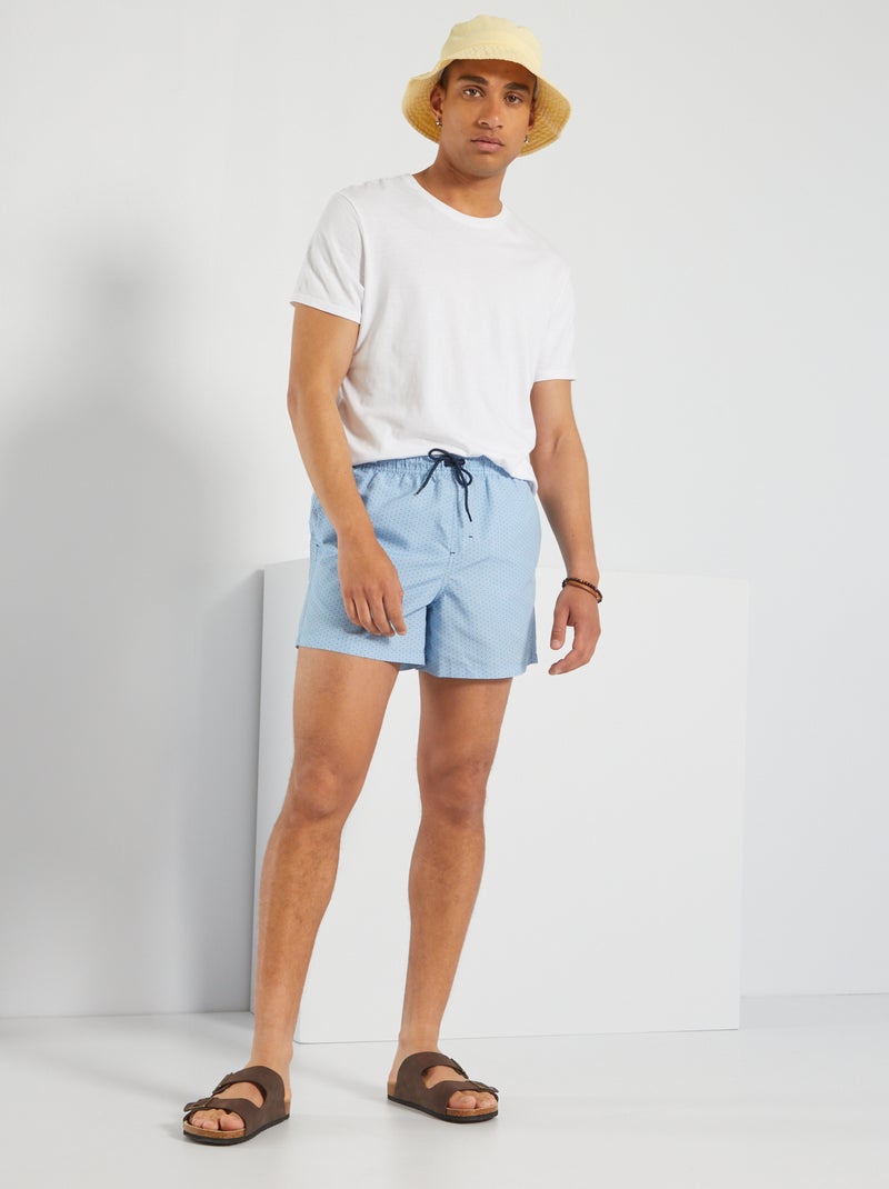 Boxer mare fantasia in microfibra BLU - Kiabi