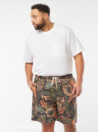 Boxer mare lunghi con stampa tropicale