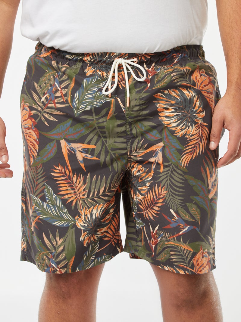 Boxer mare lunghi con stampa tropicale GRIGIO - Kiabi