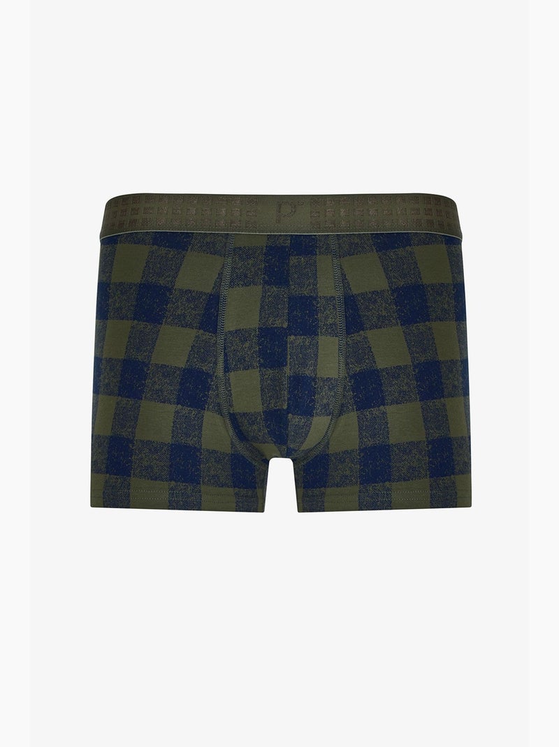 Boxer uomo a quadri penti Blu Kaki - Kiabi