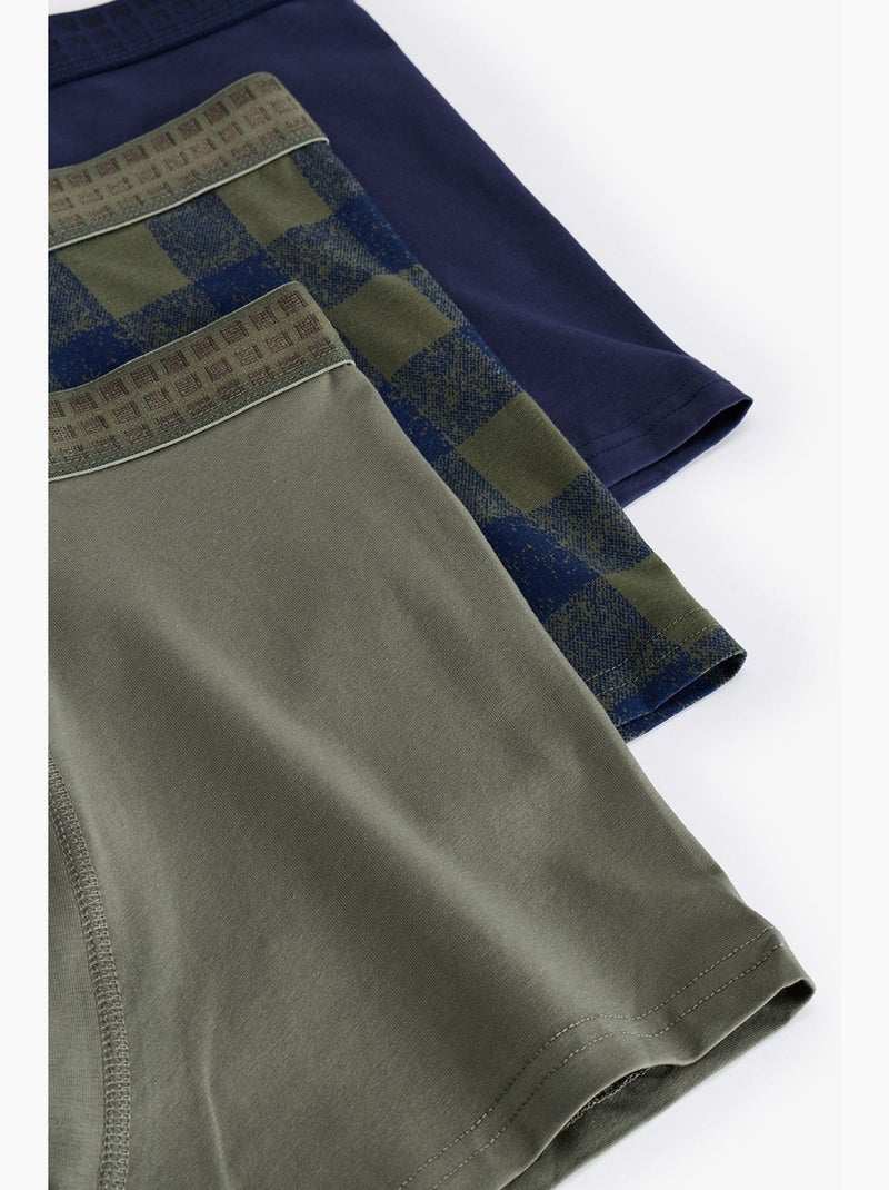Boxer uomo a quadri penti Blu Kaki - Kiabi