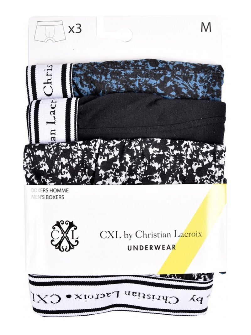 Boxer Uomo CXL BY LACROIX X3 - Confezione da 3 Nero Grigio antracite Blu - Kiabi
