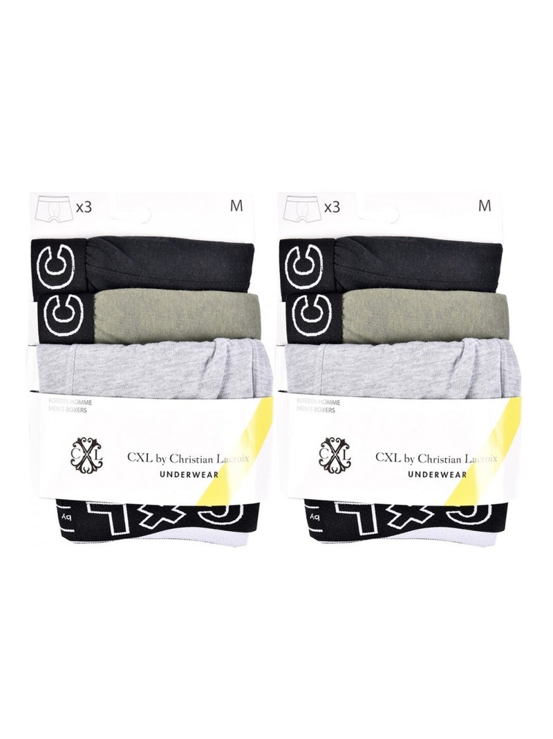 Boxer uomo CXL BY LACROIX X6 - Confezione da 6 Nero Verde Grigio - Kiabi