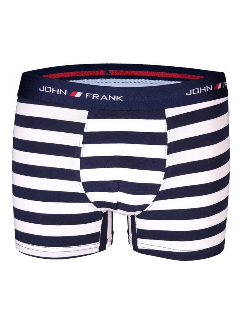 Boxer Uomo JOHN FRANK - Confezione da 3 Bianco Blu marino Bianco - Kiabi