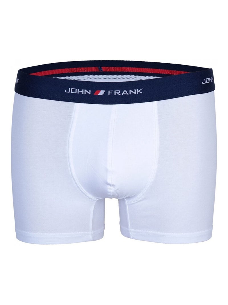 Boxer Uomo JOHN FRANK - Confezione da 3 Bianco Blu marino Bianco - Kiabi