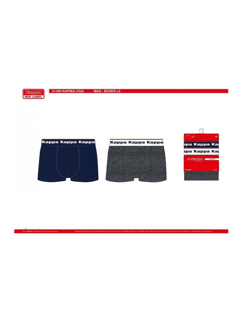 Boxer uomo KAPPA - Confezione da 2 Grigio blu - Kiabi