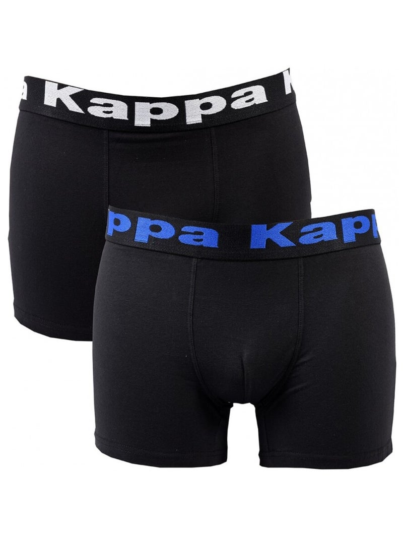Boxer uomo KAPPA - Confezione da 2 Nero Blu Bianco - Kiabi