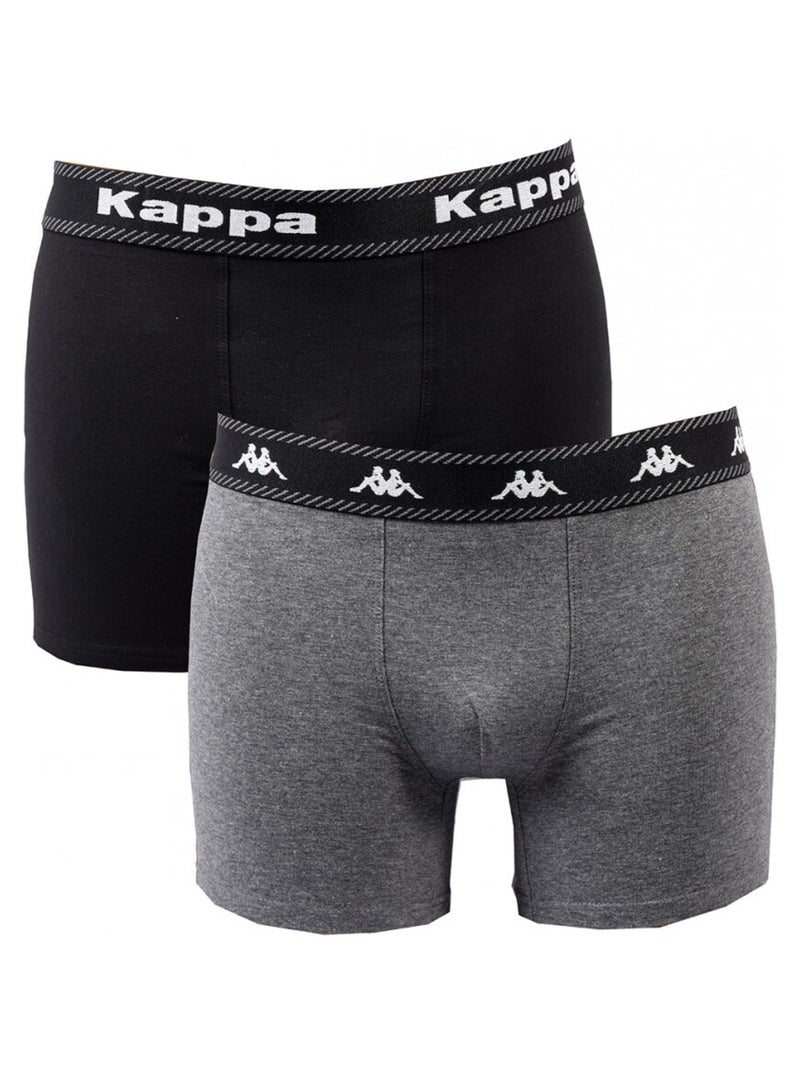 Boxer uomo KAPPA - Confezione da 2 Nero Grigio - Kiabi