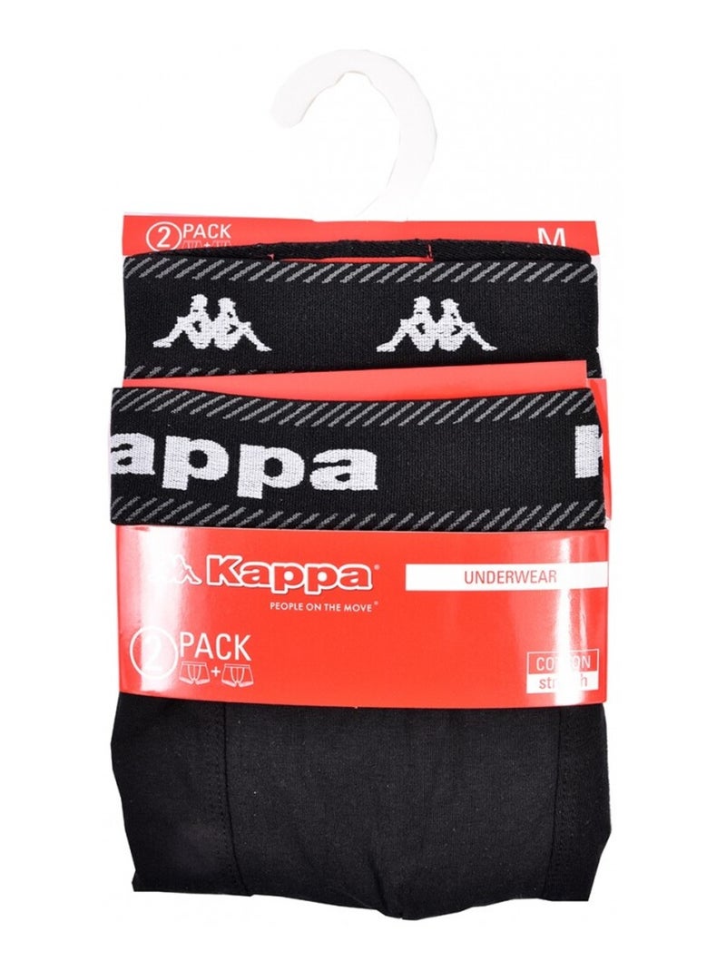 Boxer uomo KAPPA - Confezione da 2 Nero Grigio - Kiabi