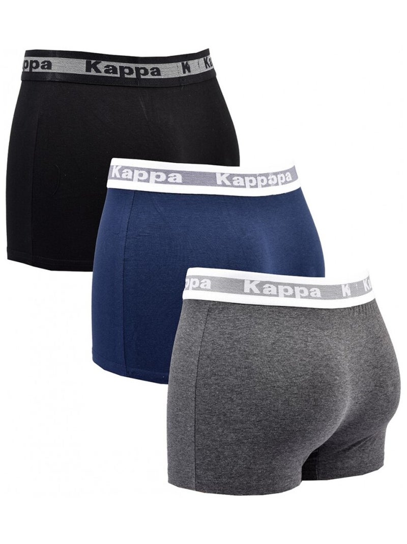 Boxer uomo KAPPA - Confezione da 3 Blu Grigio Nero - Kiabi