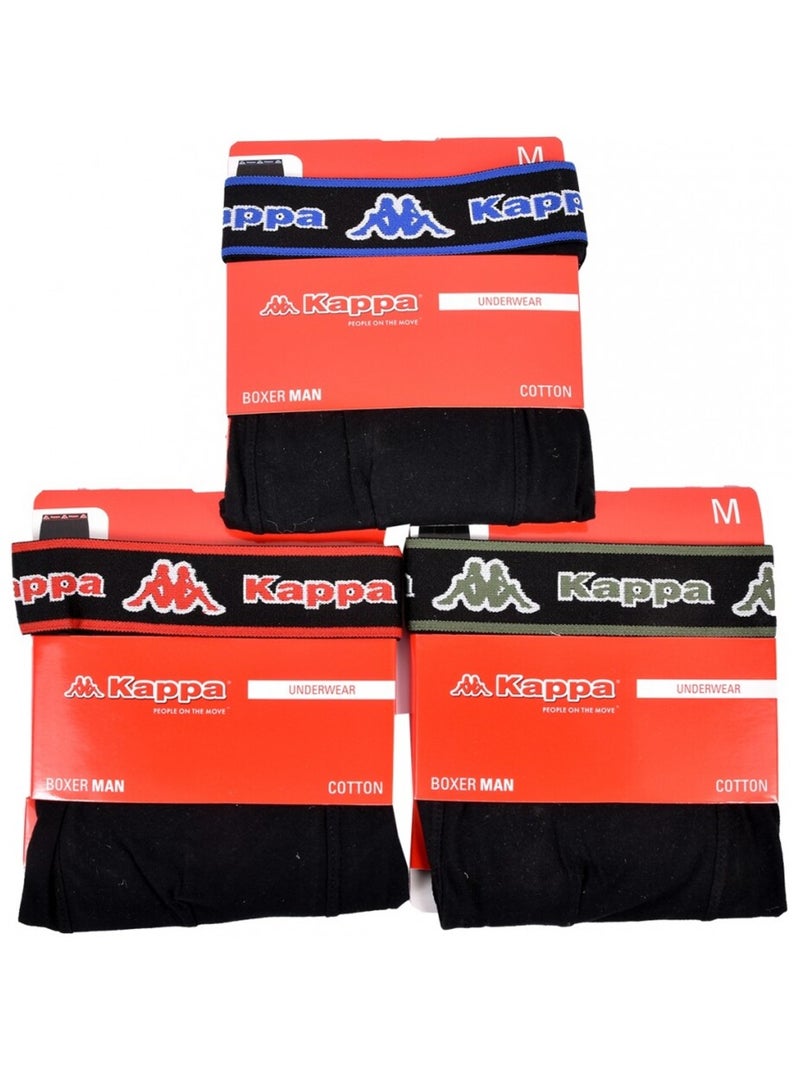 Boxer uomo KAPPA - Confezione da 3 Nero - Kiabi